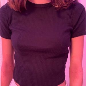 TOP SHOP BLACK CROP TOP